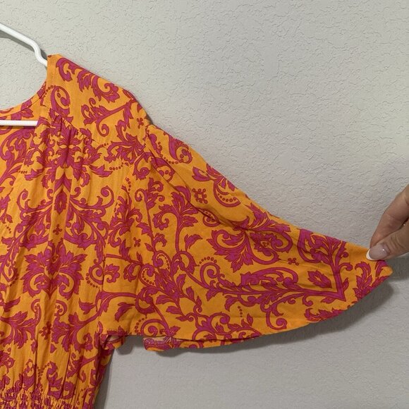 Anthropologie Abel The Label Maya Floral Smocked Midi Hi Low Dress Size Large - Picture 5 of 10